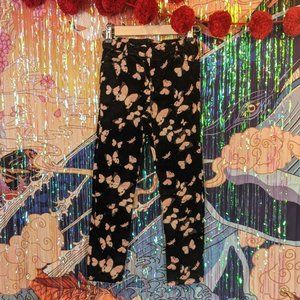 H&M Girl's Corduroy Butterfly Jeans - Size 9/10Y